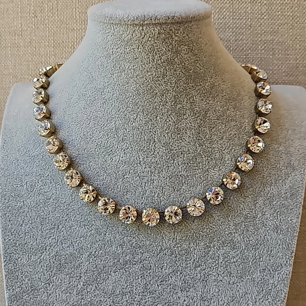 Loren Hope Gold Crystal Tennis Necklace